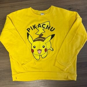 Women’s Junior’s Pikachu Pokémon Embroidered Sweatshirt